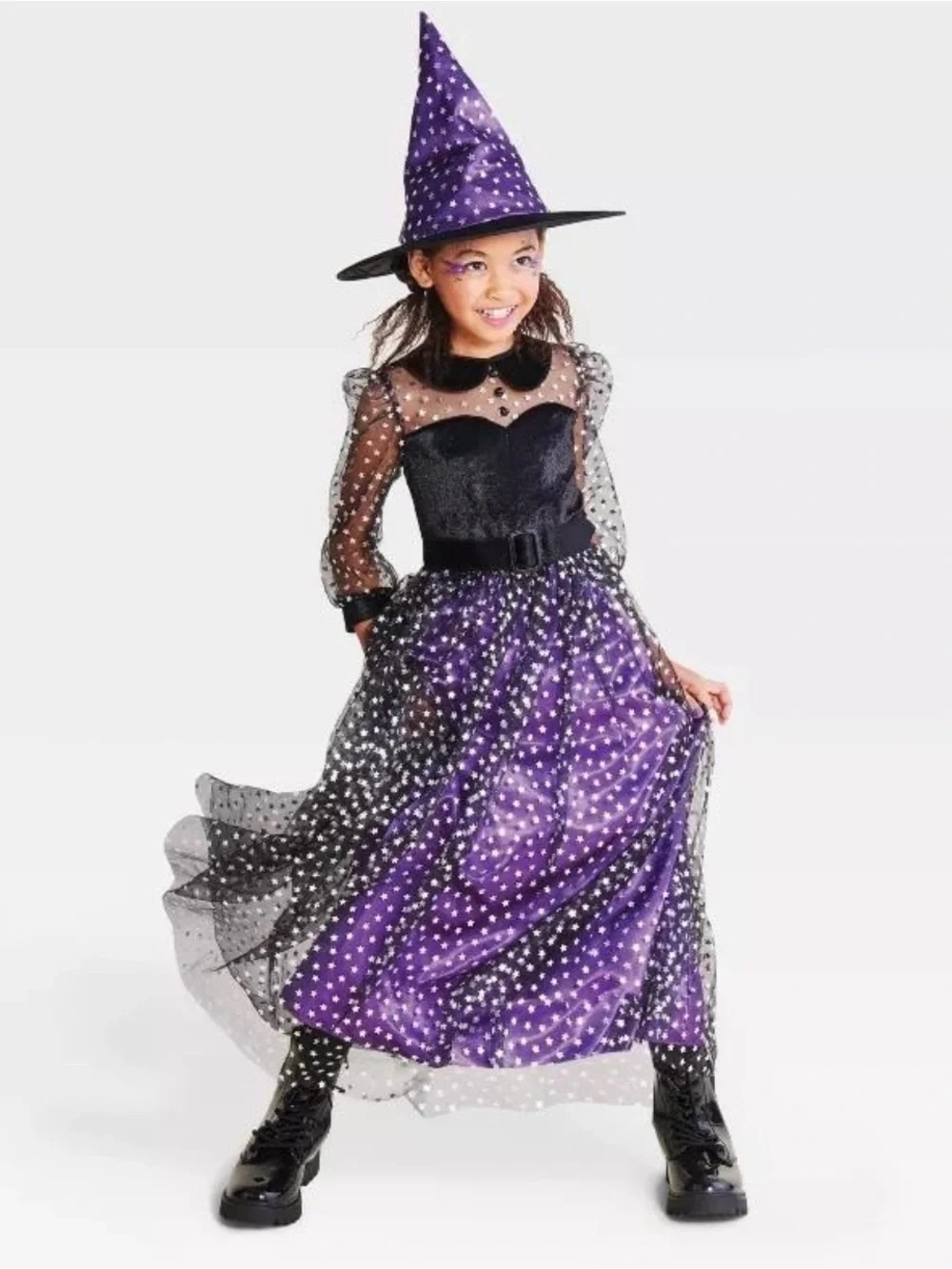 Hyde & EEK! Boutique Light-Up Starlight Witch Costume Dress for girls size L